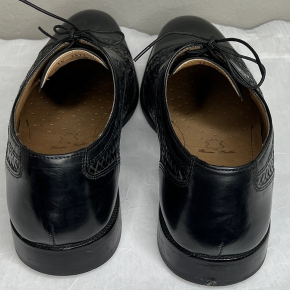 Johnston & Murphy Ellsworth Cap Toe Black Leather Oxford Shoes Size 9M - Picture 5 of 13